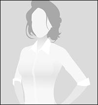 Default placeholder businesswoman half-length portrait photo avatar. Woman gray color 